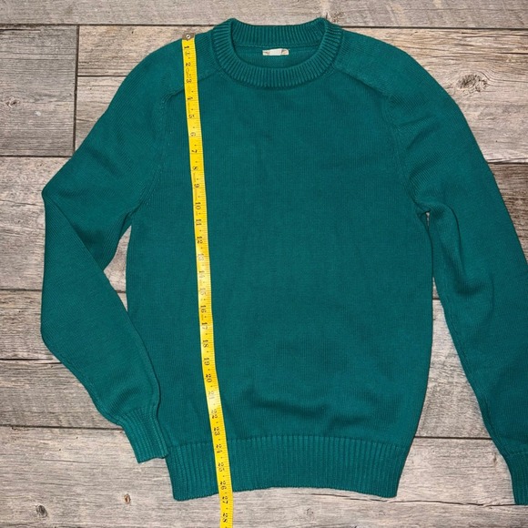 J. Crew Knit for J. Crew Teal Green Cotton Crew Neck Sweater XS - Picture 7 of 8